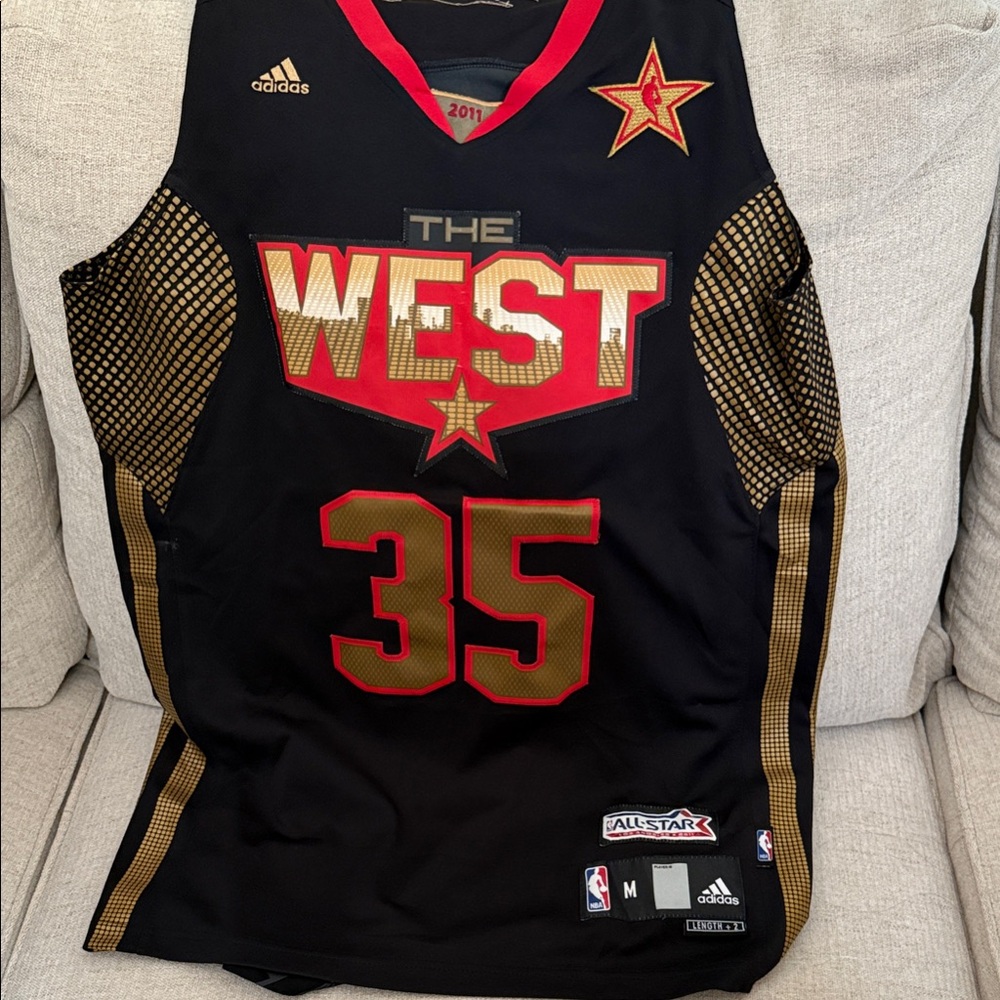 Adidas Black Kevin Durant The West Jersey with Gold and Red Accents